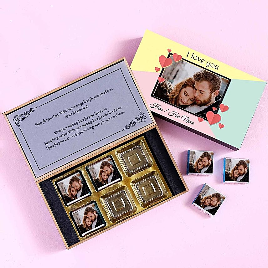 I Love U Personalised Chocolate Box- 6 Pcs
