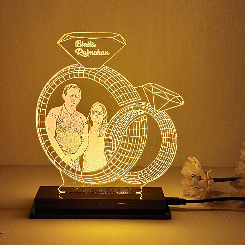 Personalised Ring Couple LED Lamp