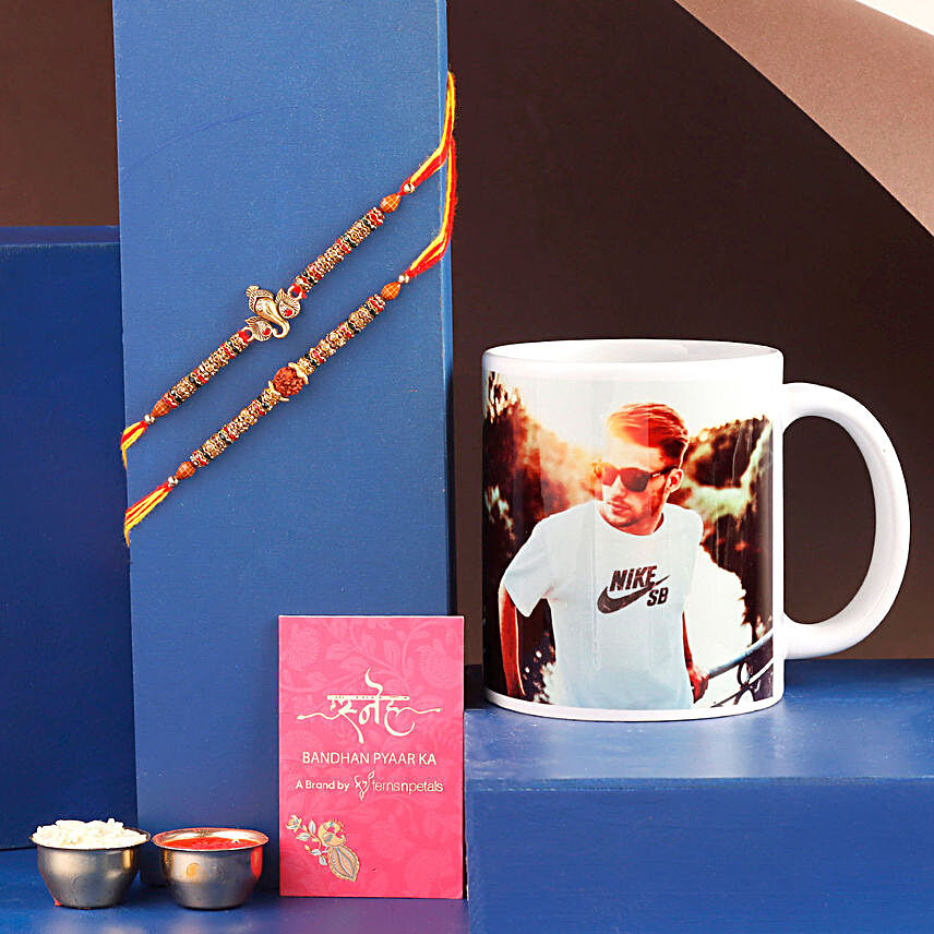 Set of 2 Rakhi N Personalised Mug Hand Delivery C