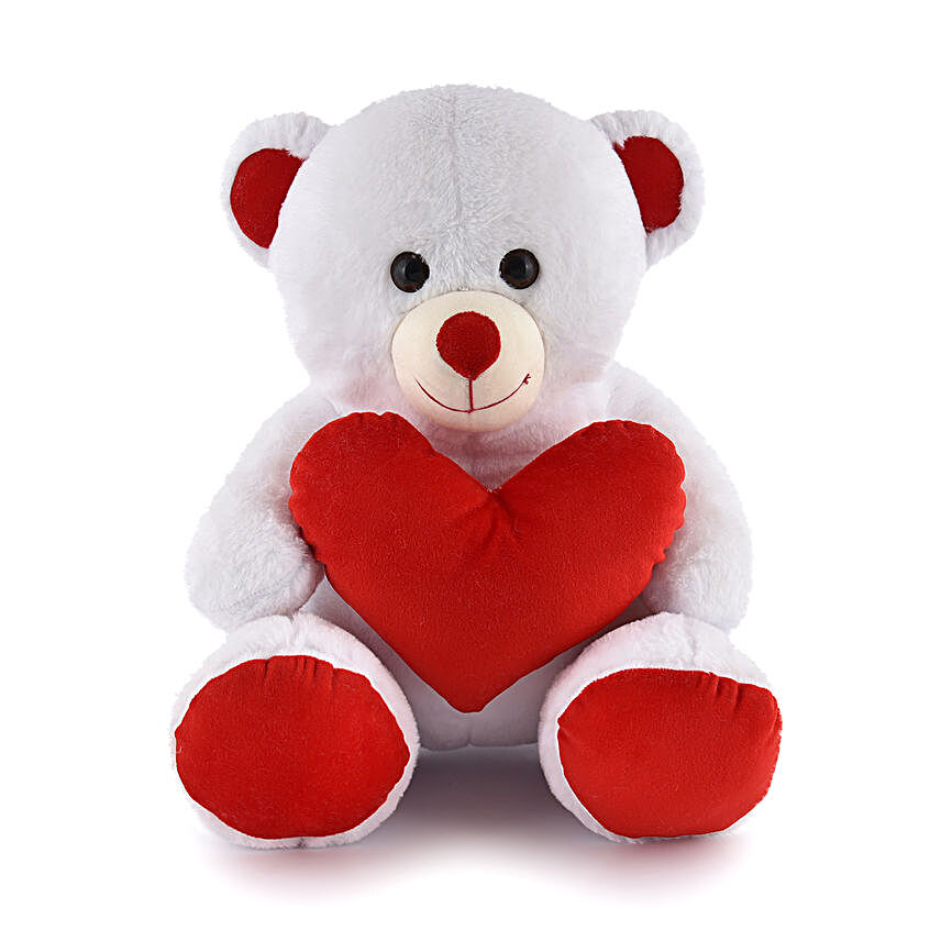 Heart Teddy Bear- White