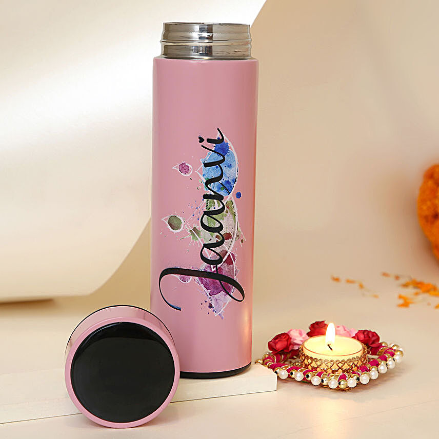 Personalised Diwali Vibes LED Bottle & Candle Holder