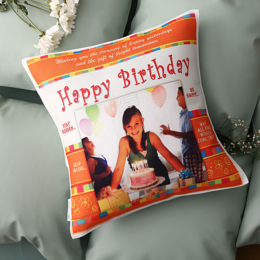 Happy Bday Personalized Cushion