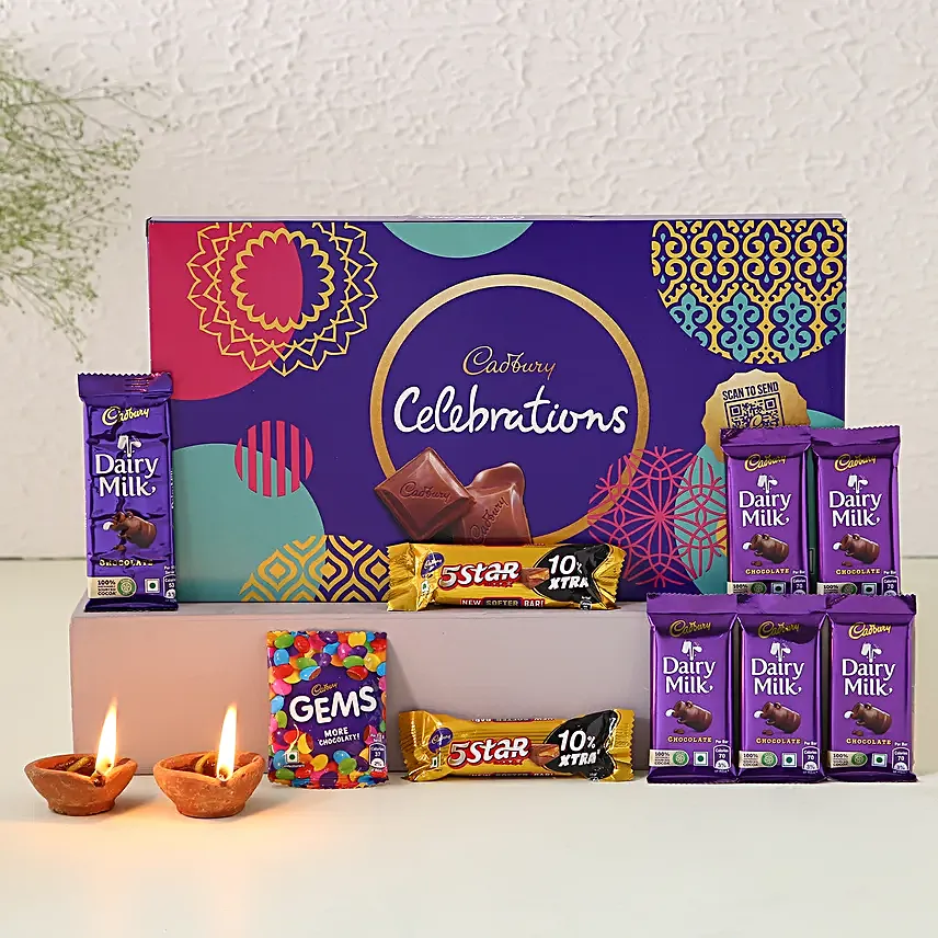 Diwali Wishes Cadbury Celebrations N Diya Combo