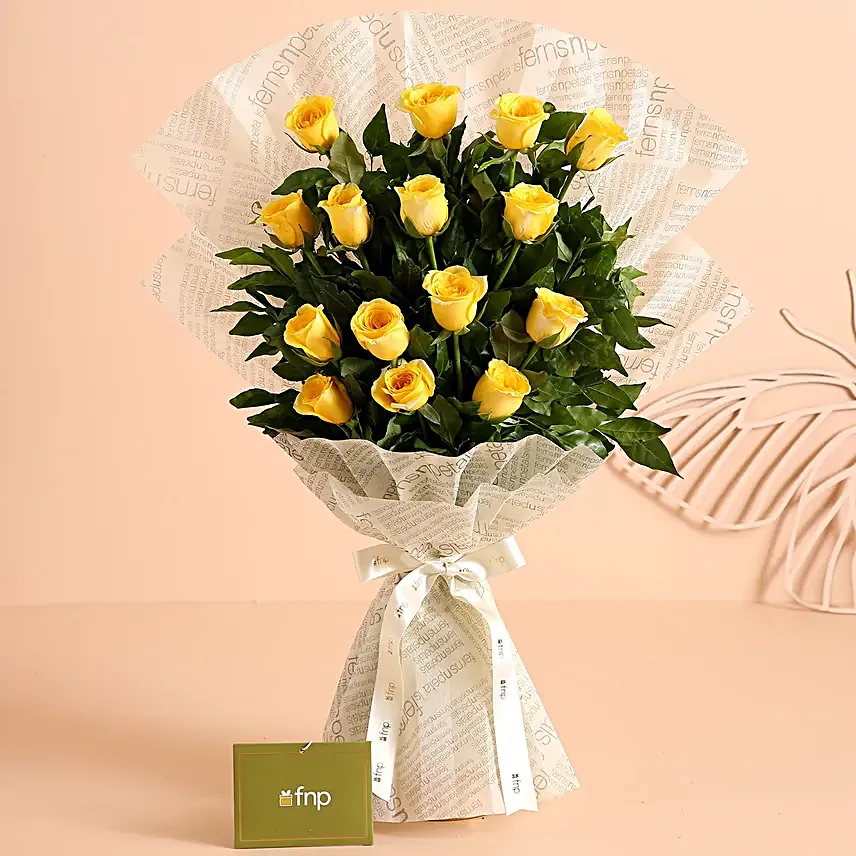 Vibrant Love Feelings Yellow Roses Bouquet