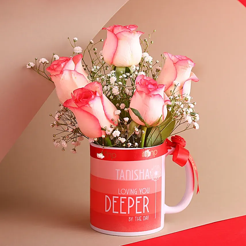 Pink Bloom in a Personalised Mug