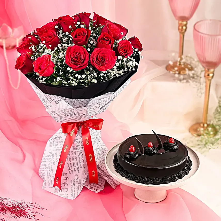 Luxurious Love Flower & Cake Combo