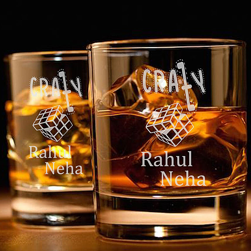Personalised Whiskey Glass Set For Couple
