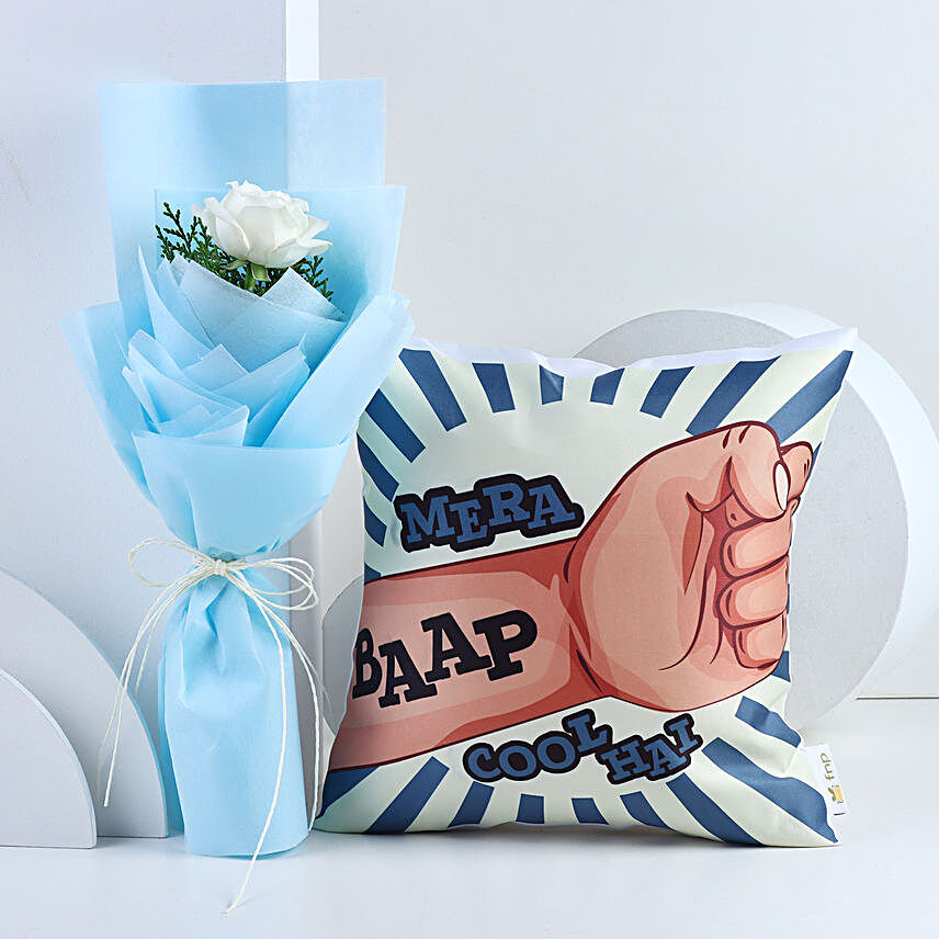 Father's Day Cushion & Rose Gift