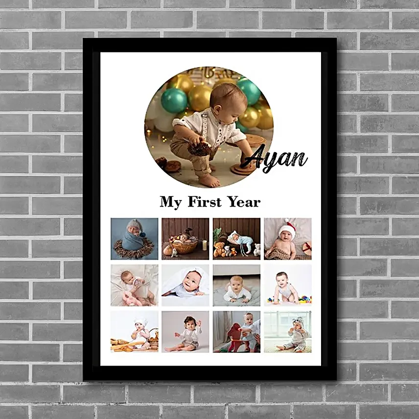 Personalised Baby's First Year Photo Frame