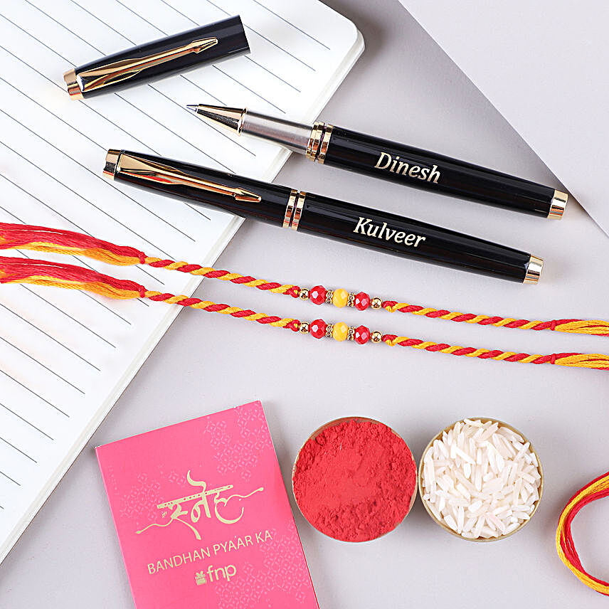 Sneh Beads Mauli Rakhi & Personalised Pen Set