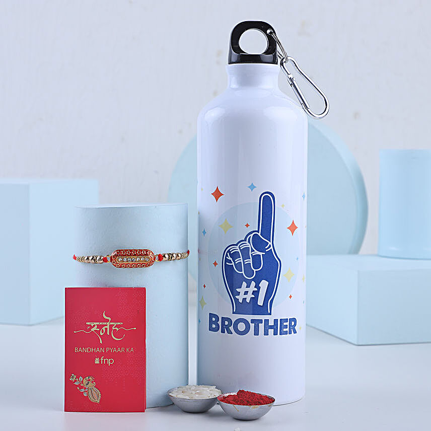 Sneh Capsule Rakhi & Number 1 Brother Bottle