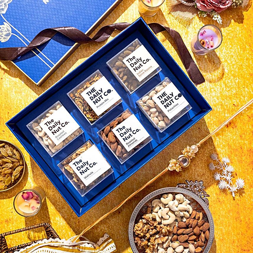 Healthy Nuts & Kundan Rakhi Set