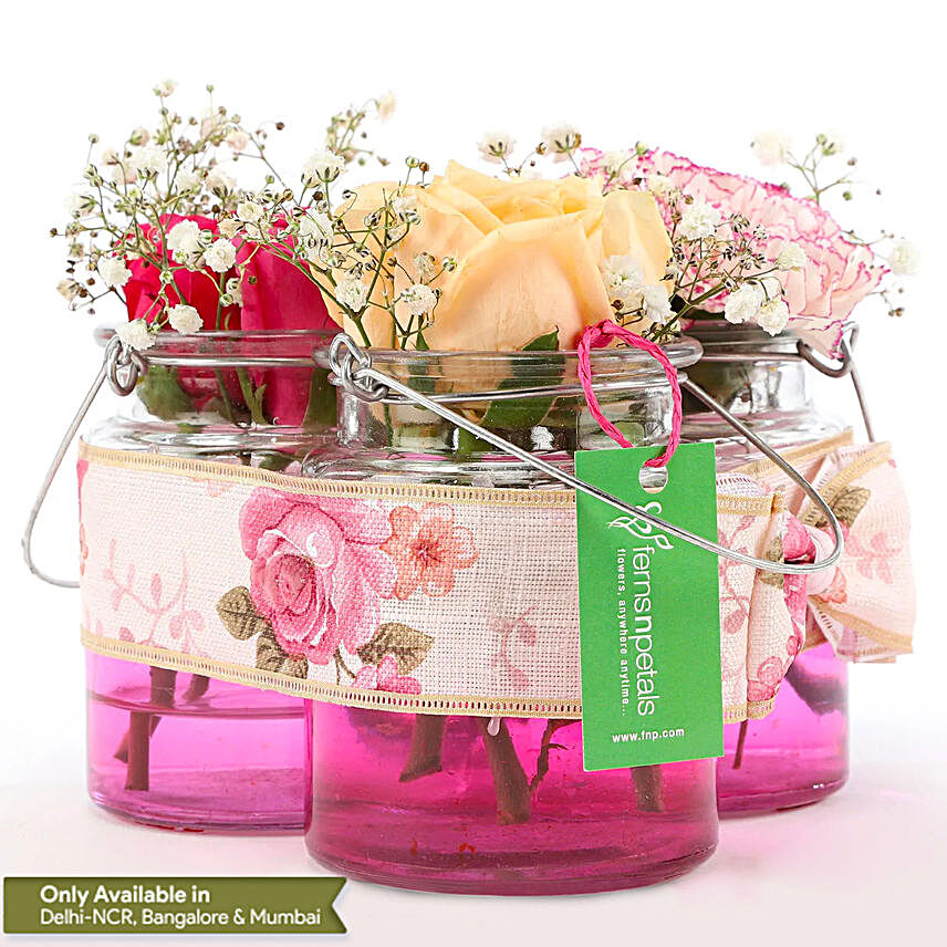 Jars Of Beautiful Flowers