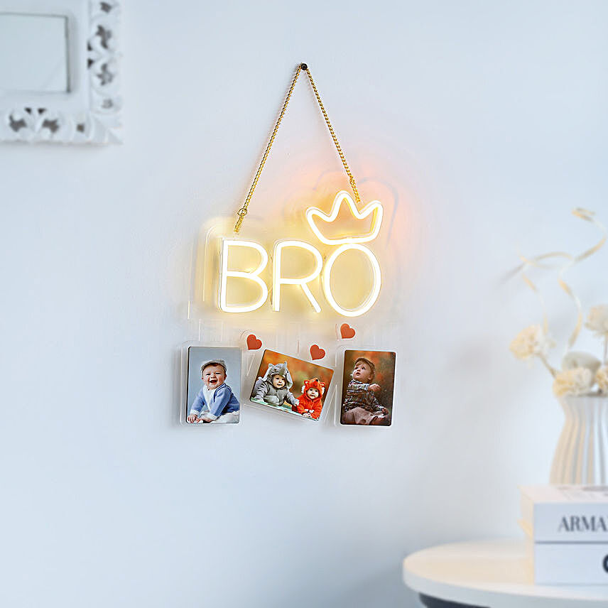 Bro Neon Light Wall Hanging- 3 Frames
