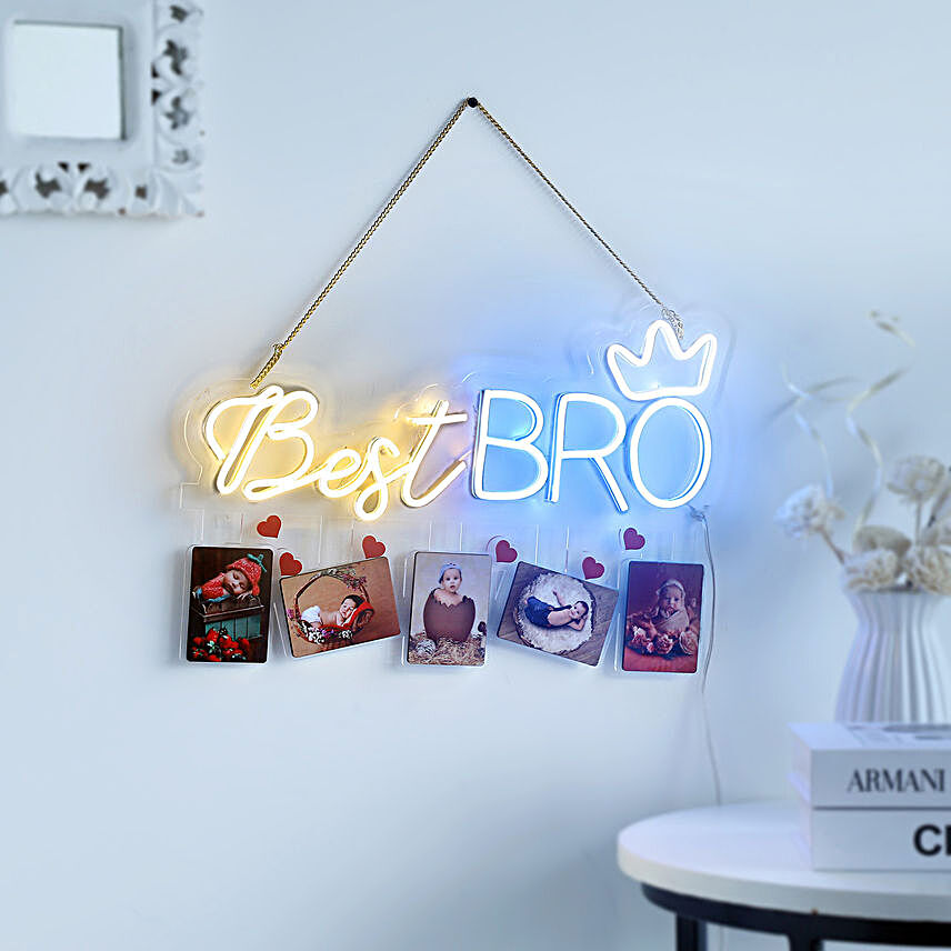 Bro Neon Light Wall Hanging- 5 Frames