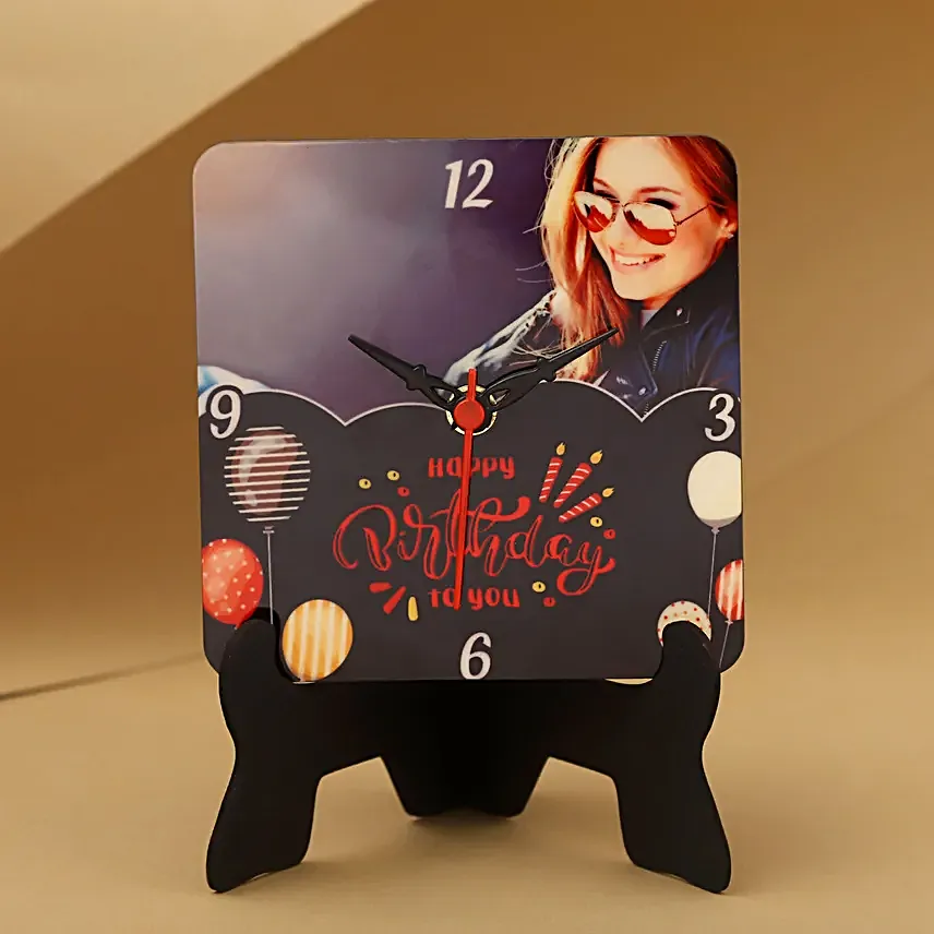 Personalised Birthday Wishes Table Clock