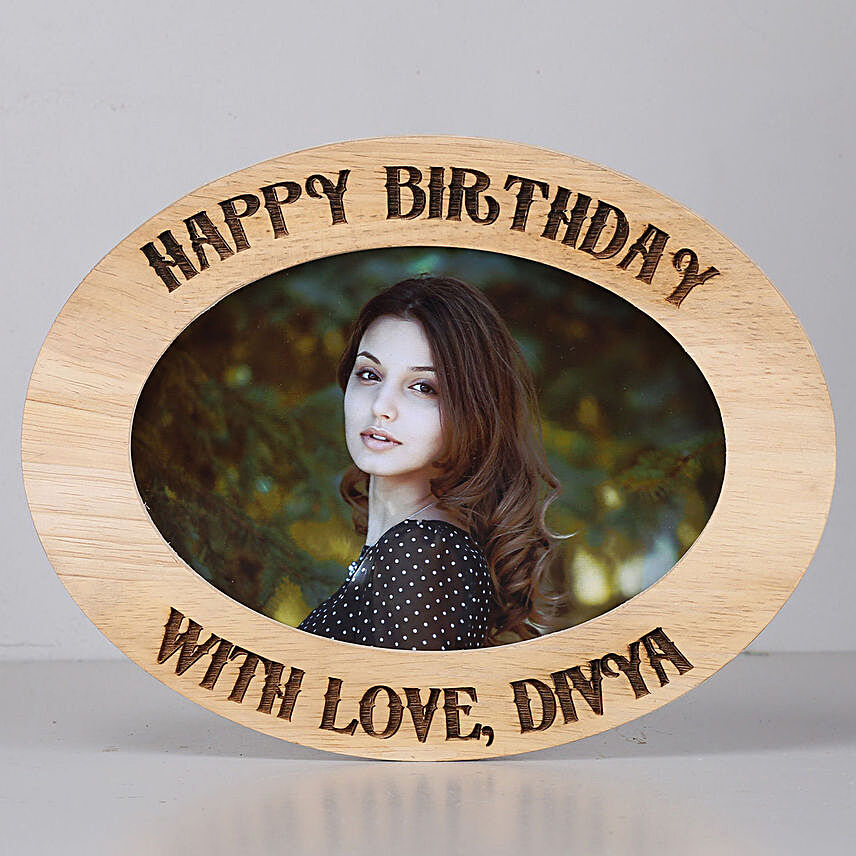 Personalised Birthday Oval Photo Frame