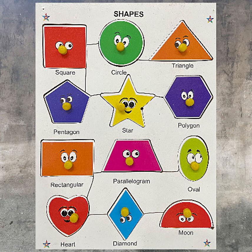 Colourful Shapes Learning Tray With Knobs