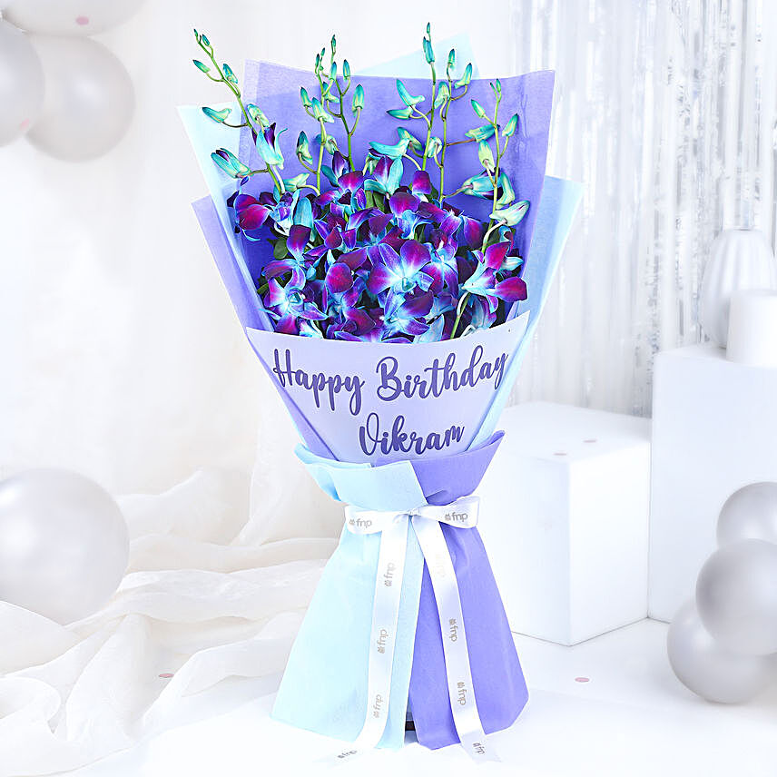 Blue Orchid Personalised Wish Bouquet