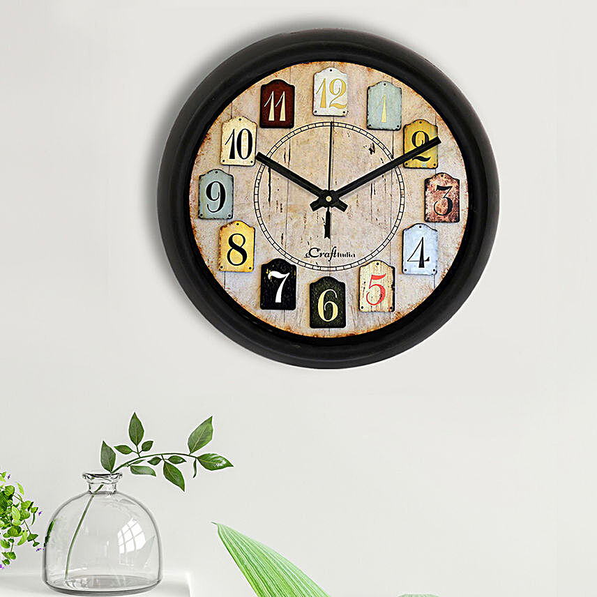 Unique Look Wall Clock- Black