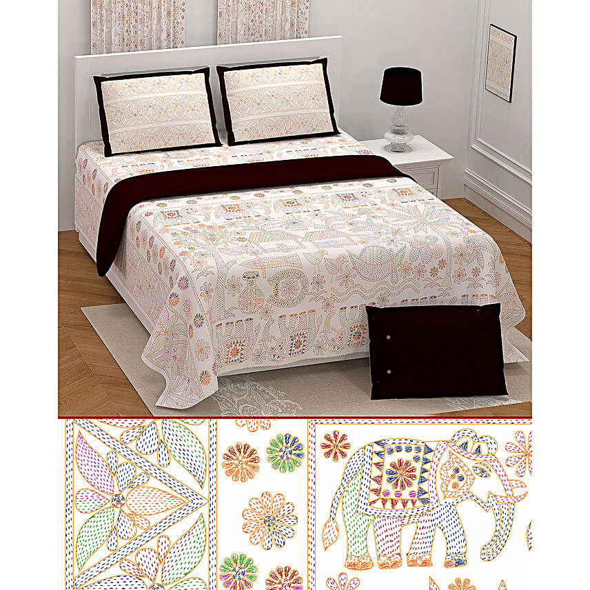 Cotton Dreamscape Bedcover Set- White