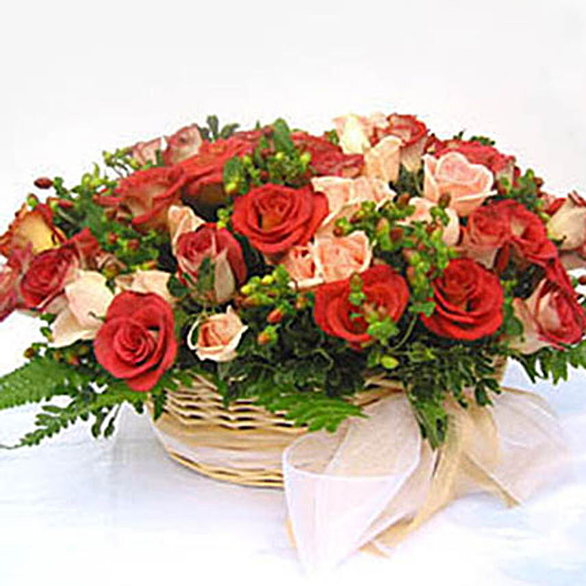 Vibrant Basket Of Roses