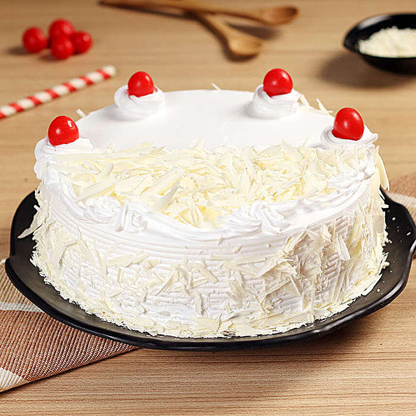 Decadent White Forest Cake Half Kg