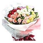Bouquet of 36 Mixed Colours Roses MAL