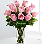 Best Wishes With Pink Roses