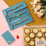 Pearl And Mauli Rakhis Set Of 3 With 16 Ferrero Rocher