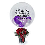 Anniversary Blooming Balloons in Balloon Roses Bouquet Box