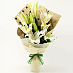 Bright White Oriental Lilies Bouquet