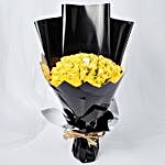 Enticing Yellow White Roses Beautifully Tied Bouquet
