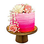 Roses Designer Cake And Mixed Flowers Bouquet