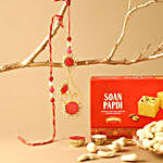 Sneh Floral Rakhi Set With Soan Papdi & Cashews