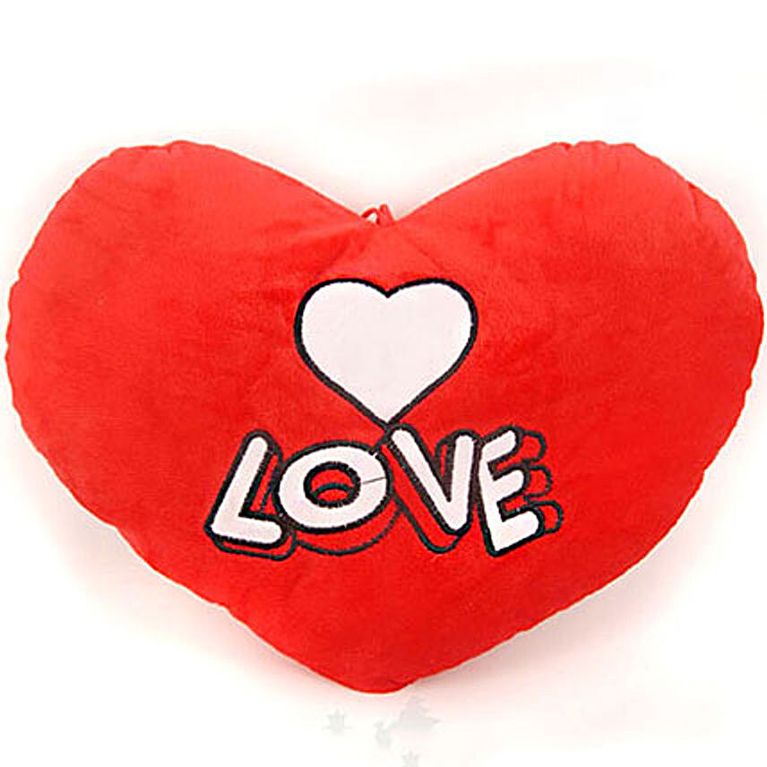 Red Love Valentine Heart Pillow With White Heart