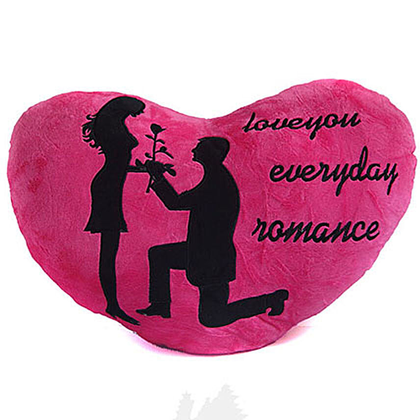Love You Everyday Romance Valentine Heart Pillow Pink