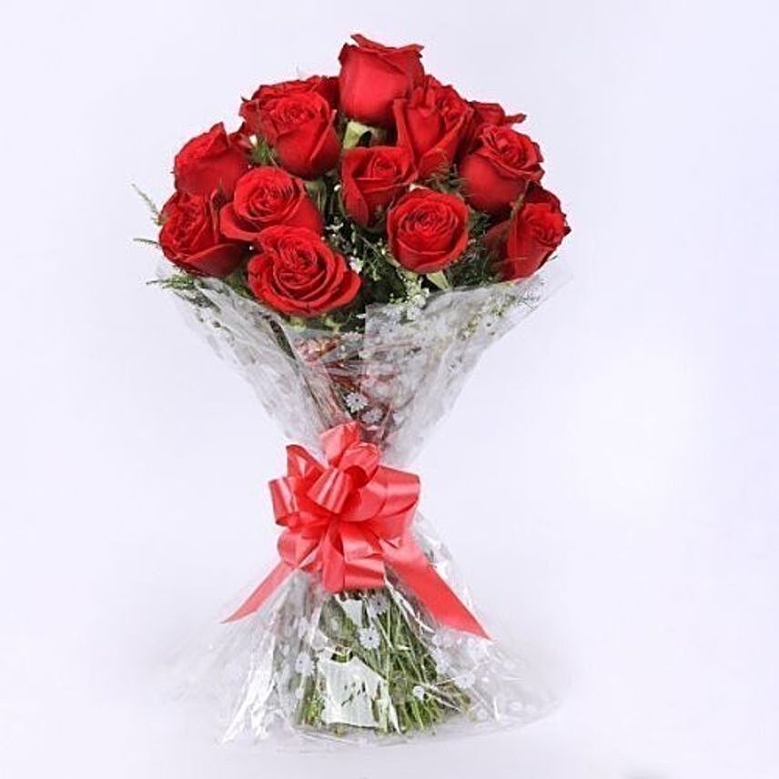 Crimson Kiss Red Rose Bouquet
