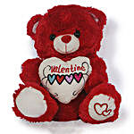 Red Teddy With Valentine White Heart 13 Inch