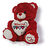 Red Teddy With Valentine White Heart 13 Inch