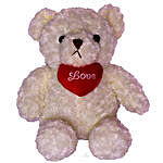 Cute White Teddy Bear with Heart Pillow 17
