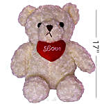 Cute White Teddy Bear with Heart Pillow 17
