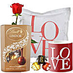 Lindt Chocolate with Love Cushion Mug and Rose