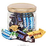 Glass Candy Jar With Miniature Chocolates