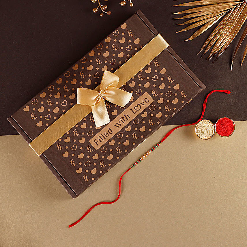 Sneh Pearl Rakhi & Tempting Bonbons Gift Box
