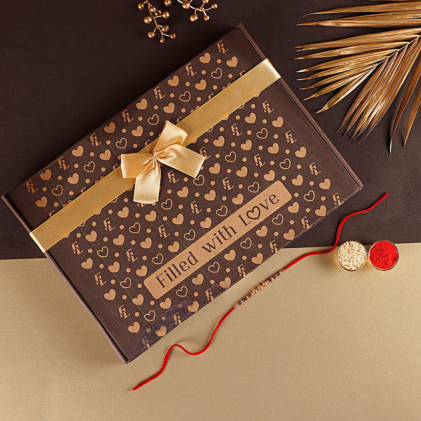 Sneh Pearl Rakhi & Delectacle Bonbons Gift Box