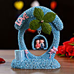 Blue Couple On Swing Musical Decor