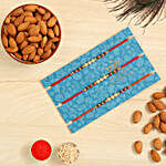 Beautiful Pearl And Mauli Rakhis Set Of 3 With 100 Gms Almonds