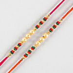 Pearl And Mauli Rakhis Set Of 2 With 250 Gms Almonds