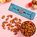Superhero Captain America Rakhi For Kids With 250 Gms Almonds